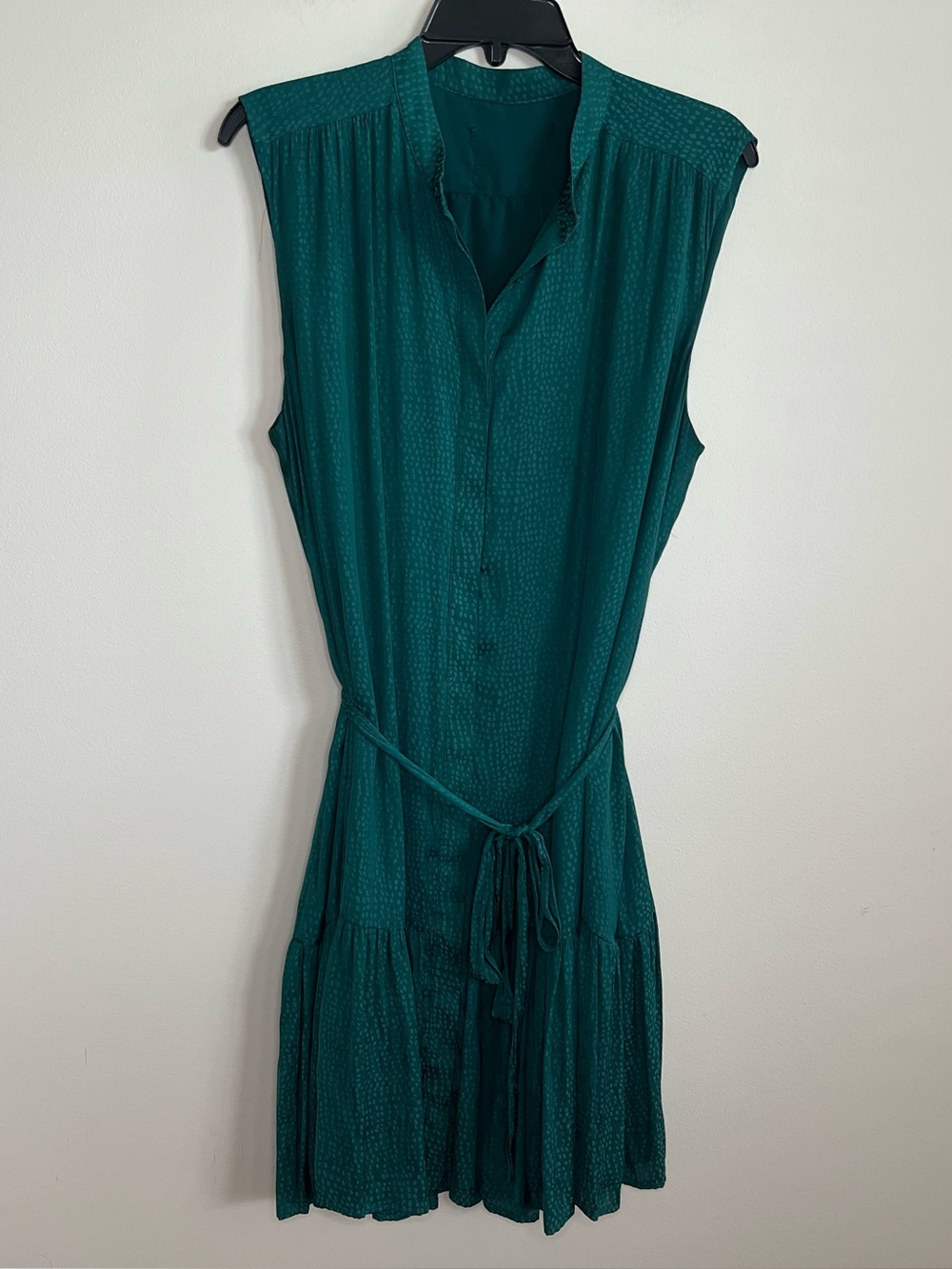 Sleeveless Rich Emerald Teal Dress with Tie Waist